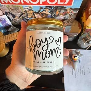 Boy Mom Scented Candle with Gold Lid